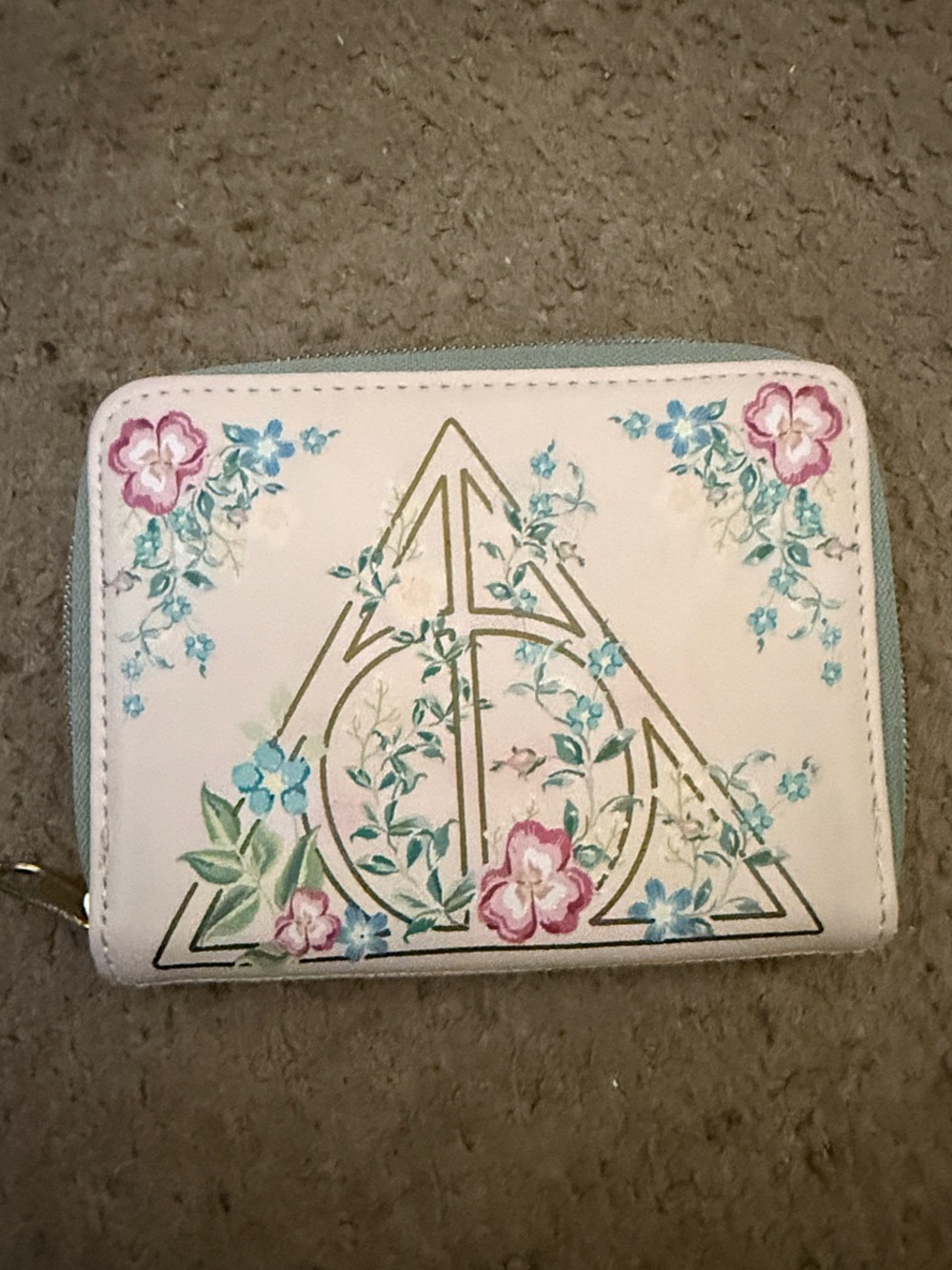 Loungefly Pink Floral Gold Zip Wallet